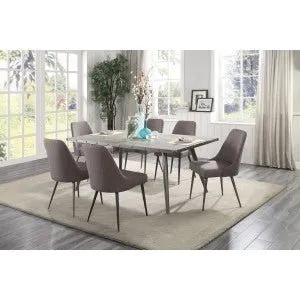 Palladium Grey Dining Table with Nailhead Trim