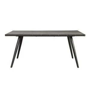 Palladium Grey Dining Table with Nailhead Trim