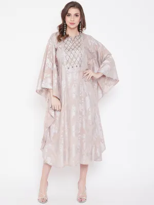 Pearl Jacquard Cotton Silk Embroidery Kaftan