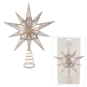 Pure Christmas 10 Point Plastic Star Tree Topper Champagne