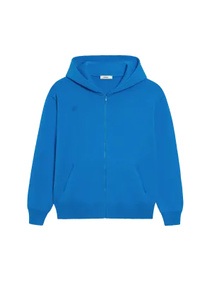 Recycled Cashmere Zipped Hoodie—cerulean blue