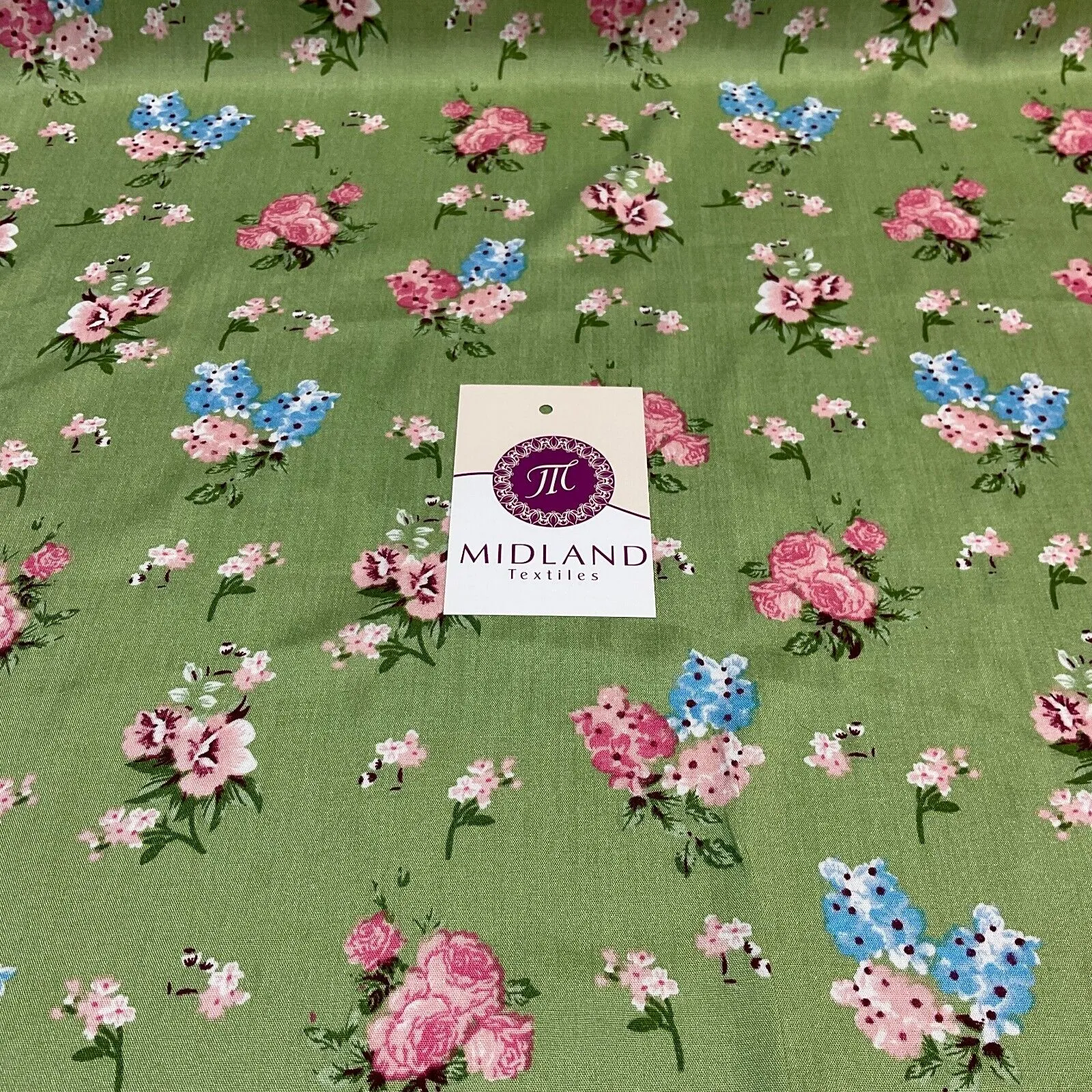 Rose Vintage Floral Poplin Viscose printed Dressmaking fabric M1754