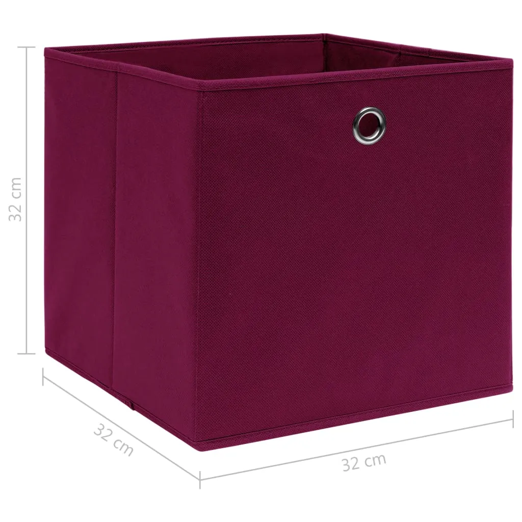 Storage Boxes 4 pcs Dark Red 32x32x32 cm Fabric