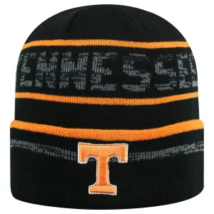 Tennessee Volunteers TOW Black Striped "Effect" Style Cuffed Knit Beanie Cap