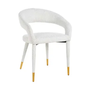 TURIN bouclé chair white