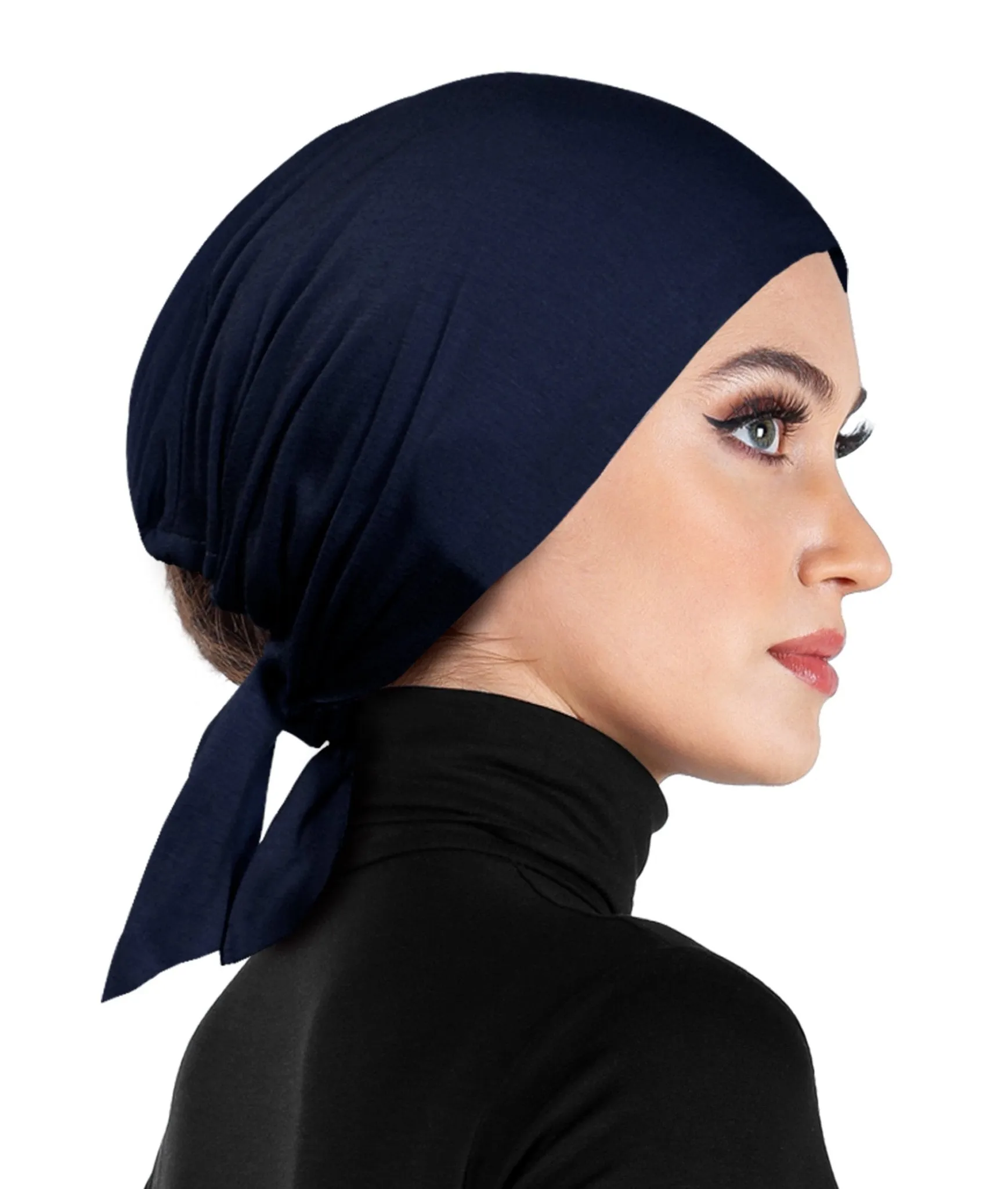 Women's Bonnet Undercap Cotton Adjustable Tie-back Sashes Hijab Beanie Cap