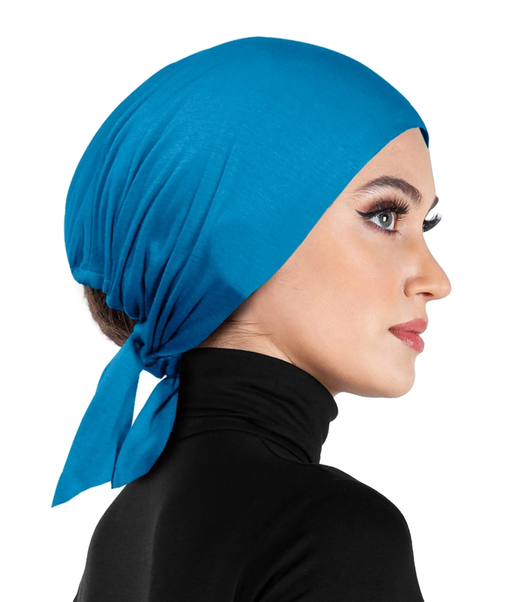 Women's Bonnet Undercap Cotton Adjustable Tie-back Sashes Hijab Beanie Cap