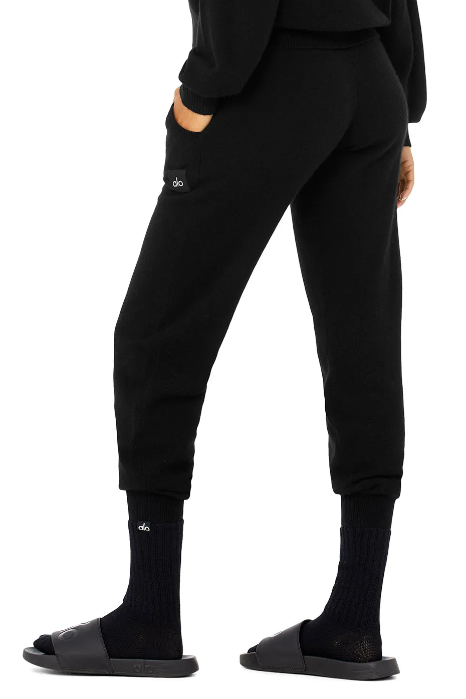 Women's Cashmere Jet Set Sock - Black