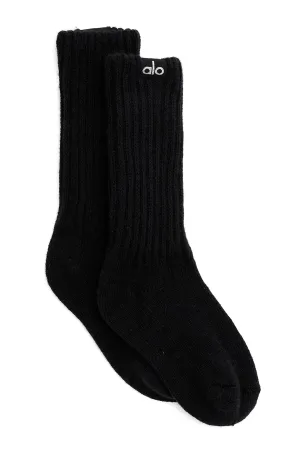 Women's Cashmere Jet Set Sock - Black