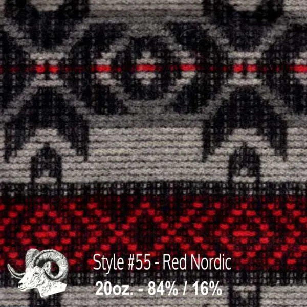 Wool Swatch - 55 - Red Nordic